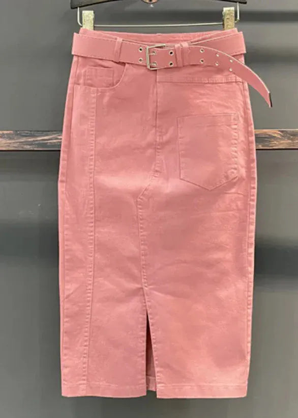 Women's High Waist Purple Denim Skirt