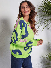 Teonclothingshop Women's knitted floral pullover