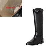 Teonclothingshop Black plush inner / 4.5 Women's mid-calf high boots Trendy winter boots