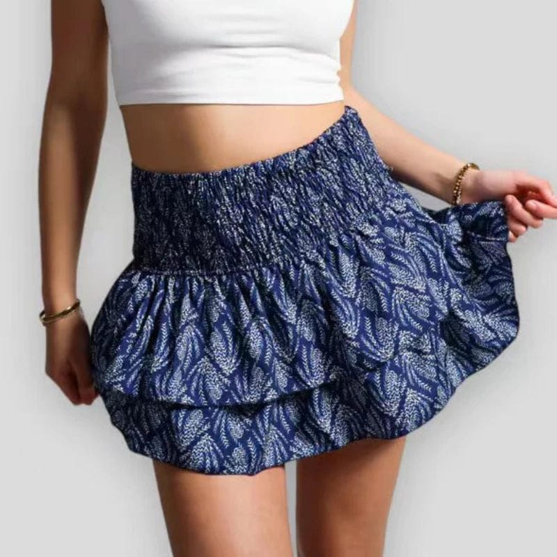 Teonclothingshop Women's mini skirt with high waist ruffles