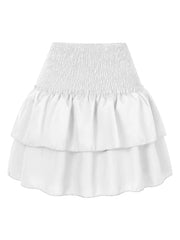 Teonclothingshop Women's mini skirt with high waist ruffles