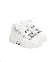 Teonclothingshop White velvet / 35 Women's modern cool platform shoes