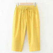 Teonclothingshop Yellow / XL Women's new casual cotton pants with large pocket