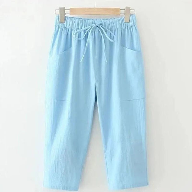 Teonclothingshop Sky Blue / XL Women's new casual cotton pants with large pocket