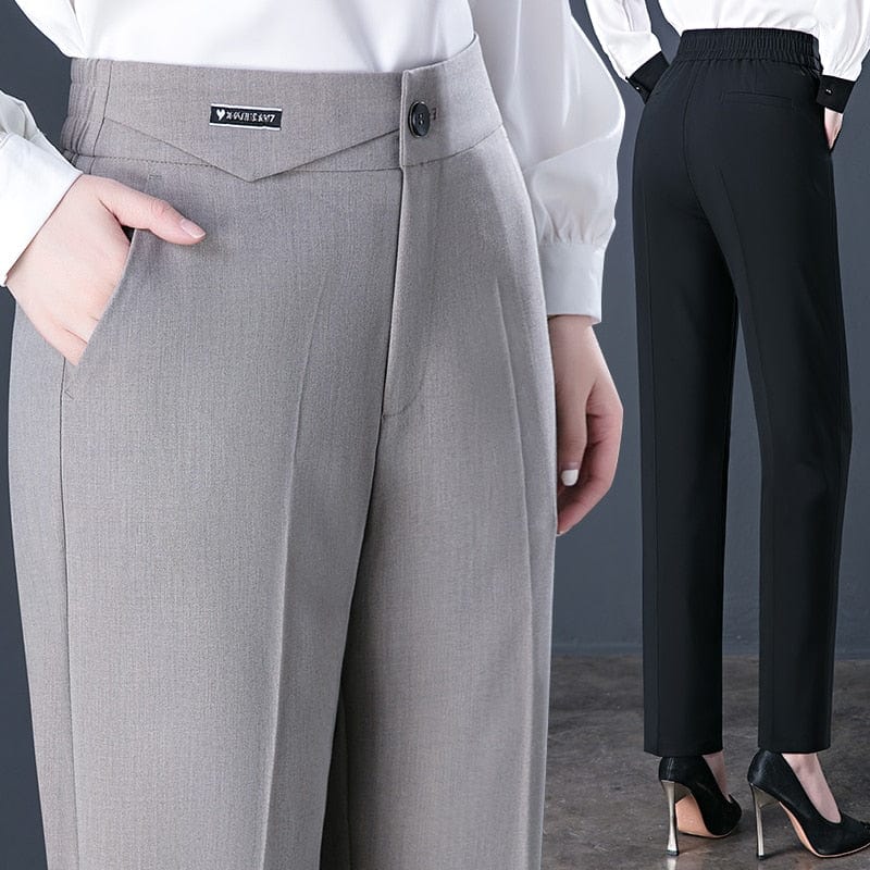 Teonclothingshop Women's office straight pants with elastic high waist