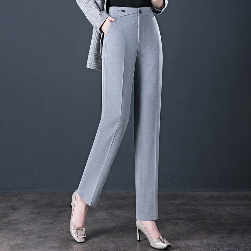 Teonclothingshop Women's office straight pants with elastic high waist