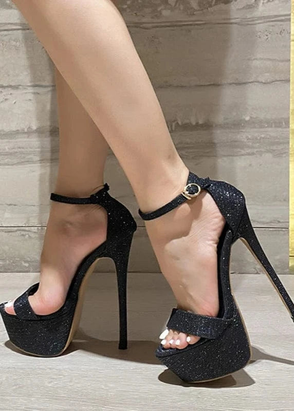 Women's platform sandals with sequins