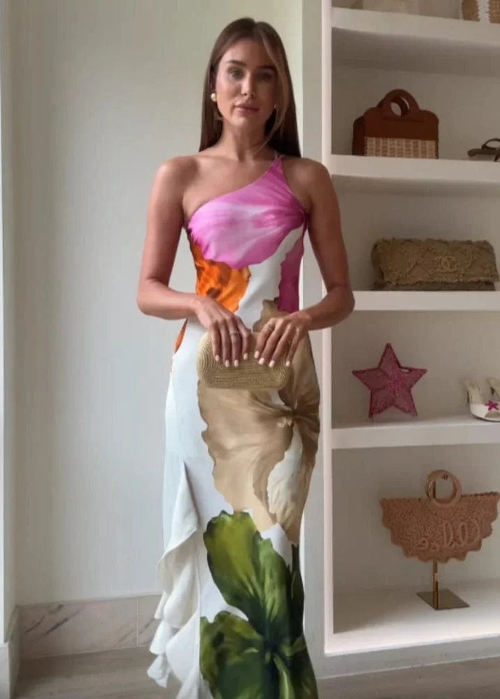 ﻿Women's printed evening dress