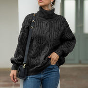 Teonclothingshop Women's pullover with a turtleneck, an elegant warm knitted pullover