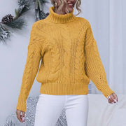 Teonclothingshop Women's pullover with a turtleneck, an elegant warm knitted pullover