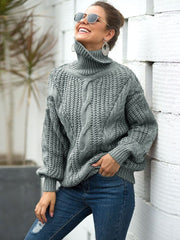 Teonclothingshop Women's pullover with a turtleneck, an elegant warm knitted pullover