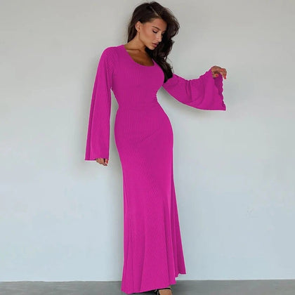 RIBBED MAXI DRESS WITH BUILT-IN BRA main image 0