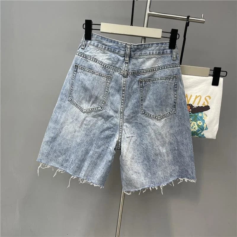 Teonclothingshop Women's Ripped Denim Shorts