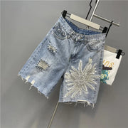 Teonclothingshop Women's Ripped Denim Shorts