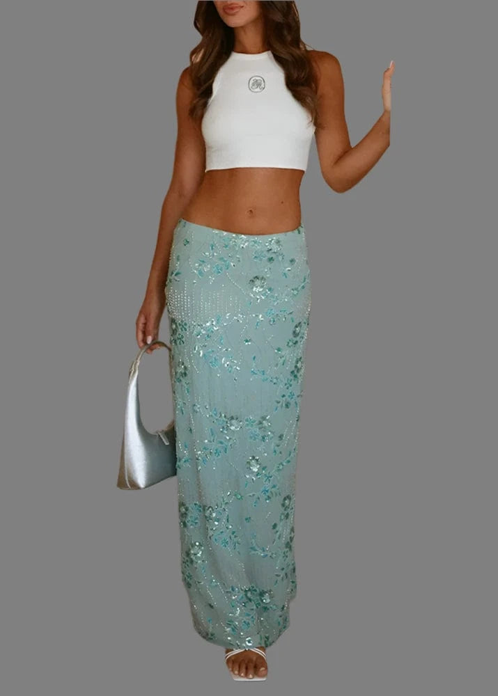 Women’s sequin maxi skirt