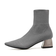 Teonclothingshop Gray / 35 Women's short low heel boots