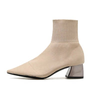 Teonclothingshop Apricot / 35 Women's short low heel boots