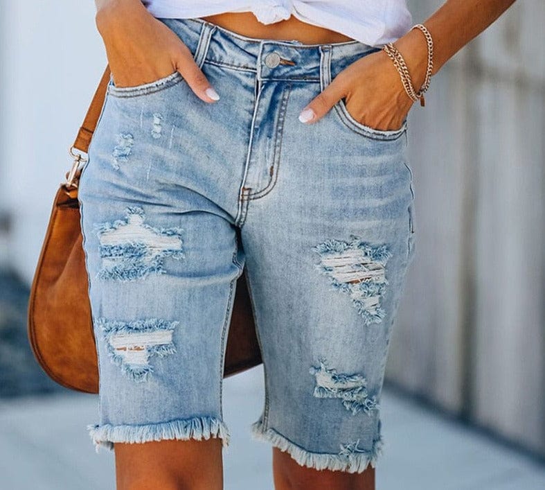 Teonclothingshop Women's short ripped jeans