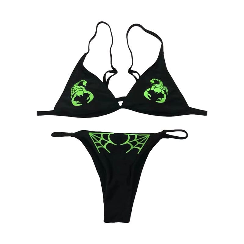 Teonclothingshop Women's Skull Print Bikini Beachwear Briefs Push Up Swimwear