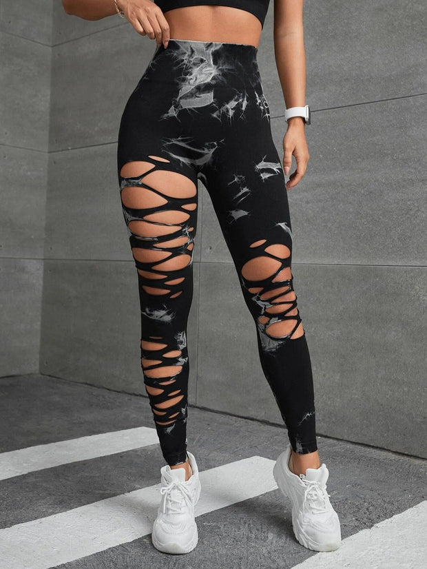 Teonclothingshop Black / S Women's sports tights Tie Dye