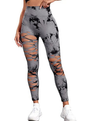 Teonclothingshop Gray / S Women's sports tights Tie Dye