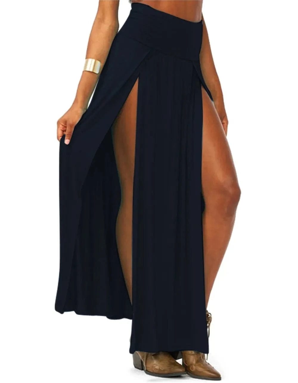 Teonclothingshop Women's summer long maxi skirt with double slits