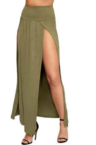 Teonclothingshop Women's summer long maxi skirt with double slits