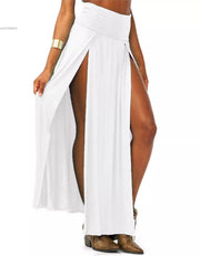 Teonclothingshop Women's summer long maxi skirt with double slits