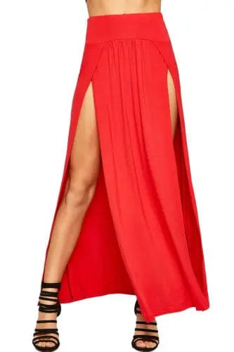 Teonclothingshop Women's summer long maxi skirt with double slits