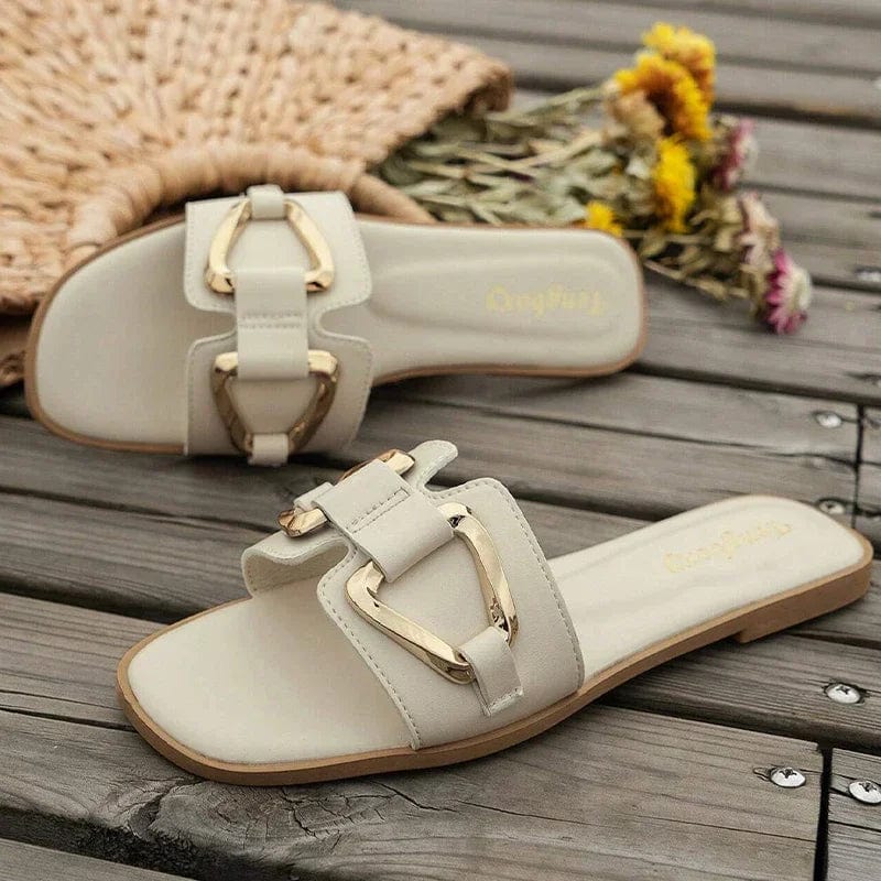 Teonclothingshop Women's summer sandals with metal decoration