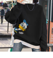 Teonclothingshop Women's thick pullover with Donald Duck fleece lining