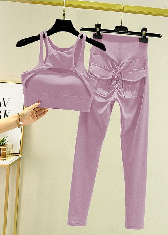 Teonclothingshop Women's Tracksuit Leggings Yoga Set with Pocket Sportswear
