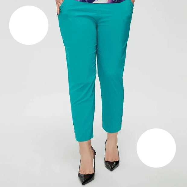 Teonclothingshop green / 48 Women's trousers 2023 Cotton