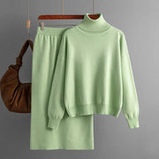 Teonclothingshop Green / One Size Women's two-piece knitted set