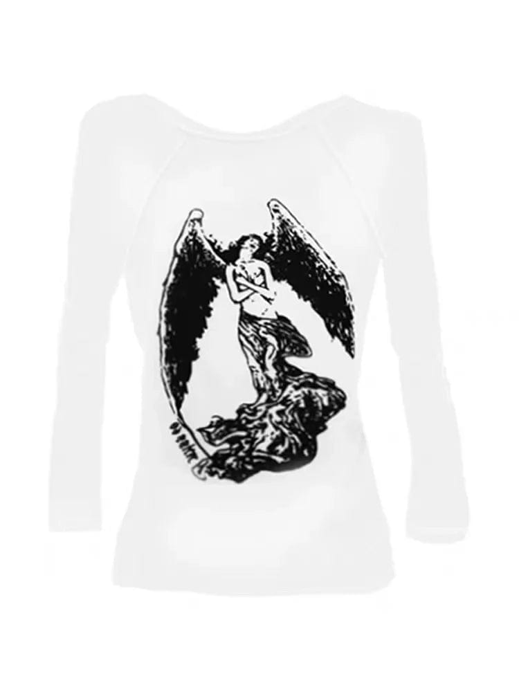 Teonclothingshop Women's vintage gothic O-neck t-shirts