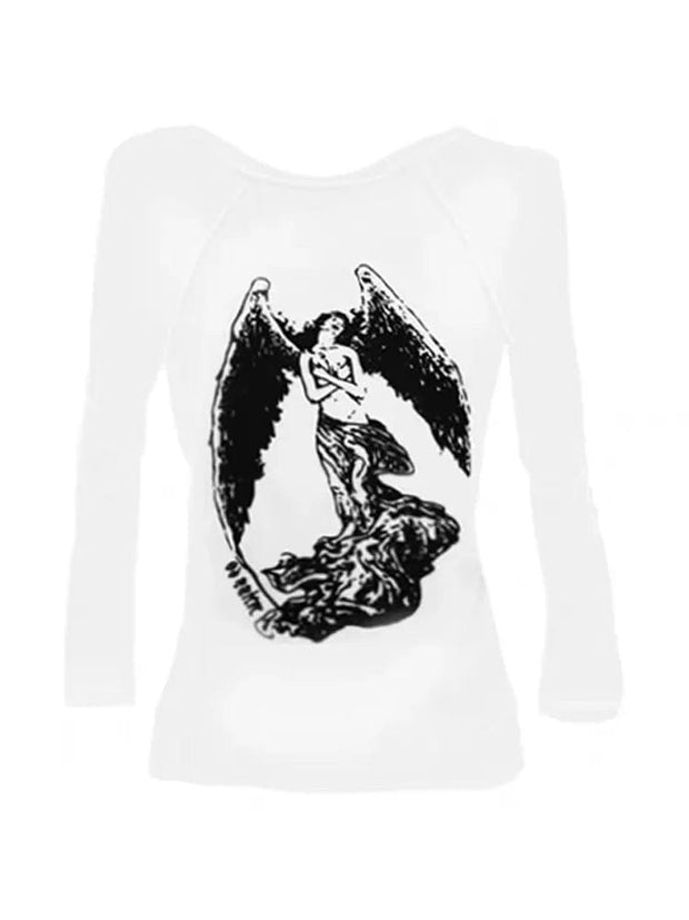 Teonclothingshop Women's vintage gothic O-neck t-shirts