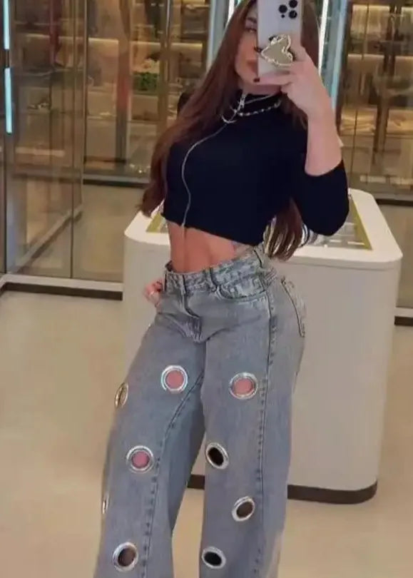 Women's Vintage High-Waist Straight Jeans