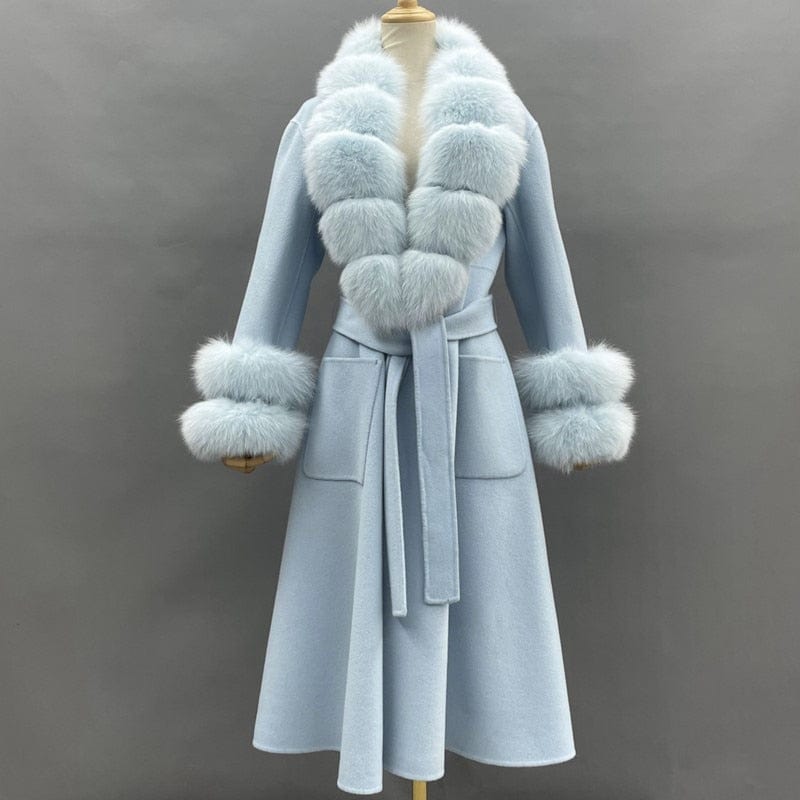 Teonclothingshop Women's winter cashmere fur coat