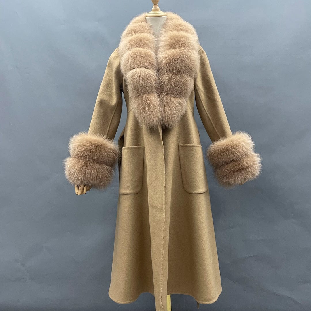 Teonclothingshop Women's winter cashmere fur coat