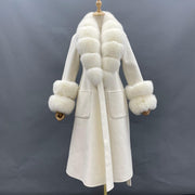 Teonclothingshop Women's winter cashmere fur coat