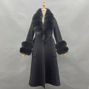 Teonclothingshop Women's winter cashmere fur coat