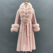 Teonclothingshop Women's winter cashmere fur coat