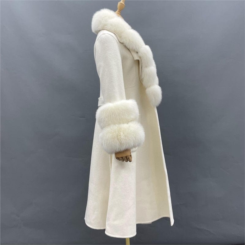 Teonclothingshop Women's winter cashmere fur coat