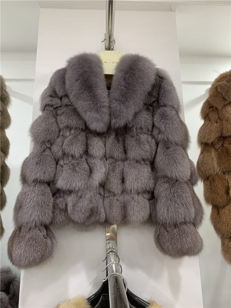 Teonclothingshop Women's winter jackets made of real fur, short style