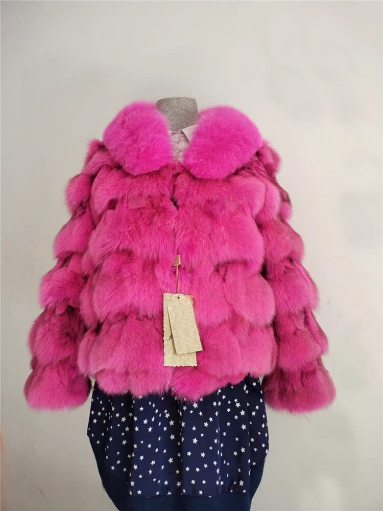 Teonclothingshop Women's winter jackets made of real fur, short style