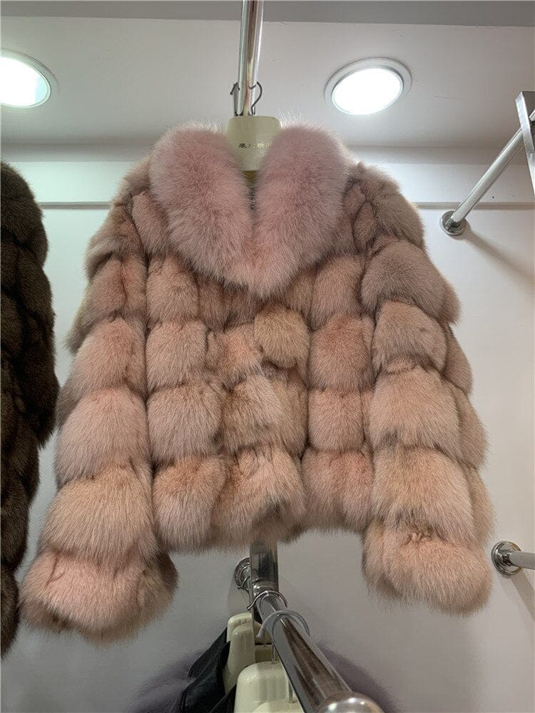 Teonclothingshop Women's winter jackets made of real fur, short style