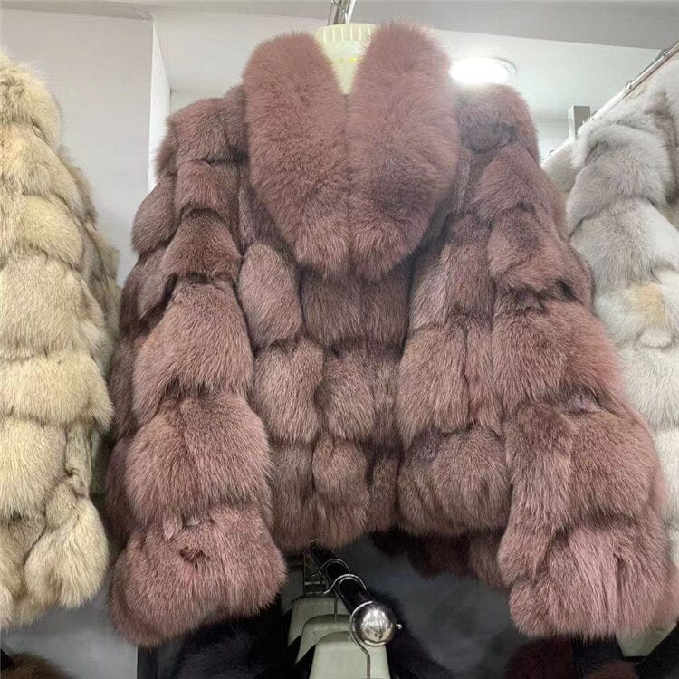 Teonclothingshop Women's winter jackets made of real fur, short style