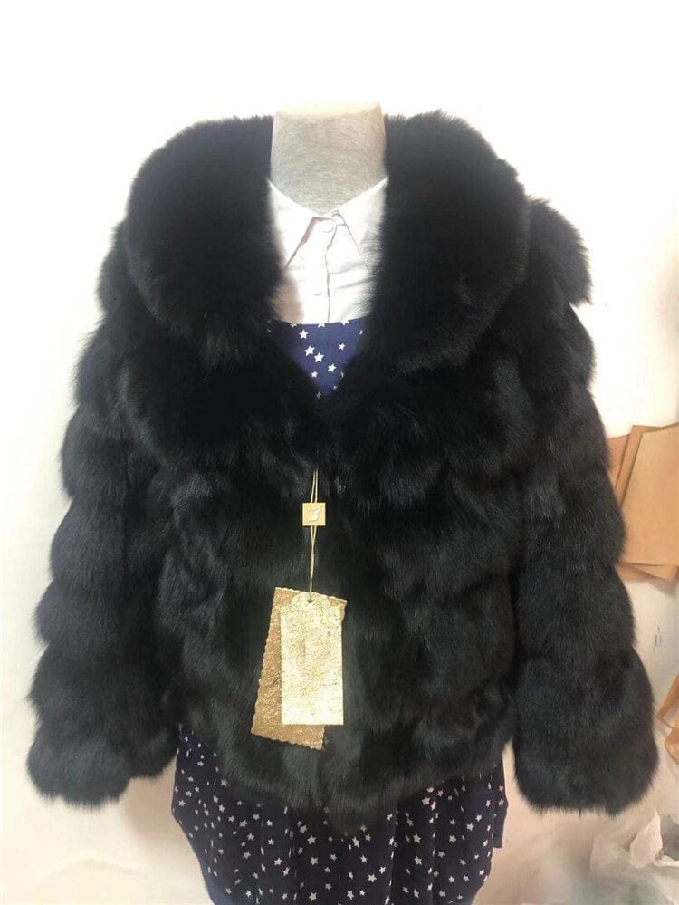 Teonclothingshop Women's winter jackets made of real fur, short style