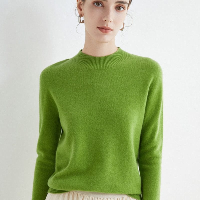 Teonclothingshop Woolen pullover, Women's loose pullover with turtleneck and collar Spring and autumn